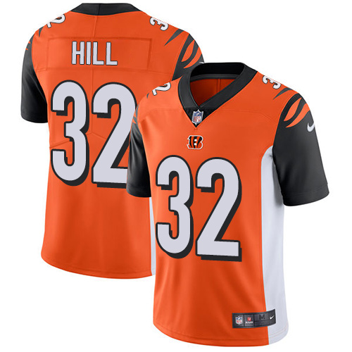 Nike Bengals #32 Jeremy Hill Orange Alternate Men's Stitched NFL Vapor Untouchable Limited Jersey - Click Image to Close